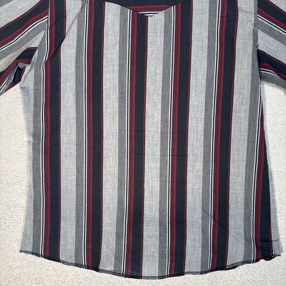 Vintage Rustler Western Shirt Men’s L Pearl Snap Gray Black X Long Tails Yoke - Picture 10 of 13